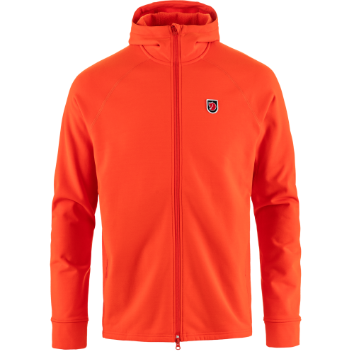 Fjällräven Men's Abisko Grid Fleece Hoodie Flame Orange