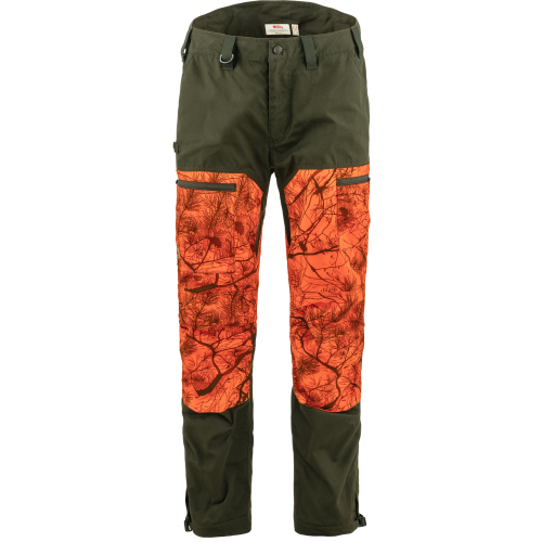 Fjällräven Men's Drev Hybrid Trousers Deep Forest-Orange Multi Camo