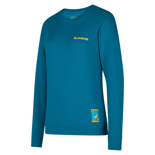 La Sportiva Women's Climbing On The Moon Sweatshirt Turchese/Giallo