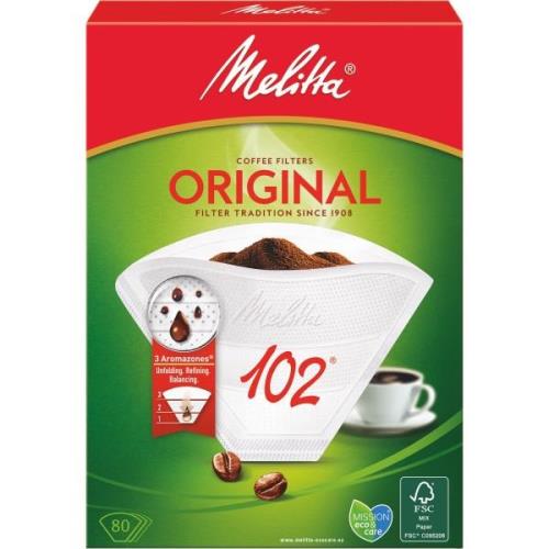 Melitta Kaffefilter 102/80 Vit