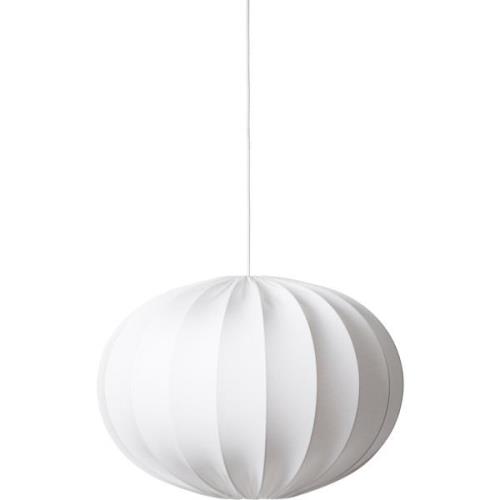 Watt & Veke taklampa, oval boll, bomull, vit, 65 cm