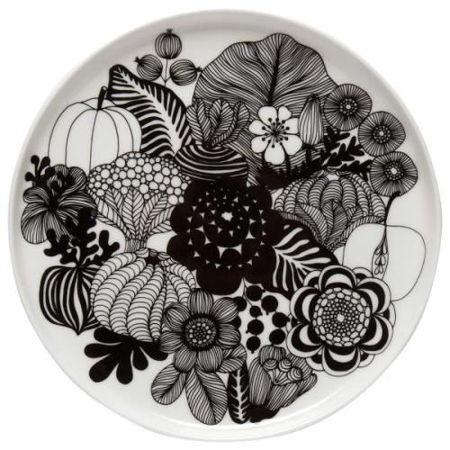 Marimekko Siirtolapuutarha tallrik, 20 cm, vit