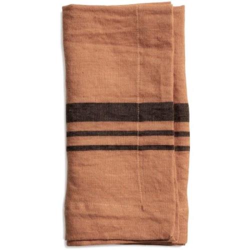 Top Drawer Servett LITTLEWOOD i linné, stripe, Dry Terracotta, 4-pack