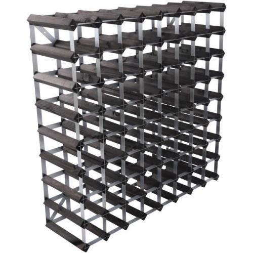 Traditional Wine Racks Vinställ Påbyggnadsbart 72 Flaskor Black Ash