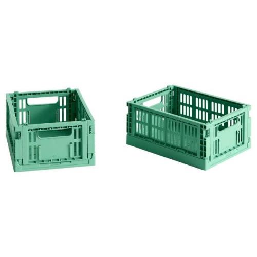 HAY Colour Crate förvaringslåda mini 2 st, dark mint