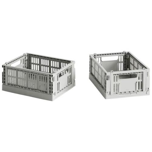 HAY Colour Crate förvaringslåda mini 2 st, light grey