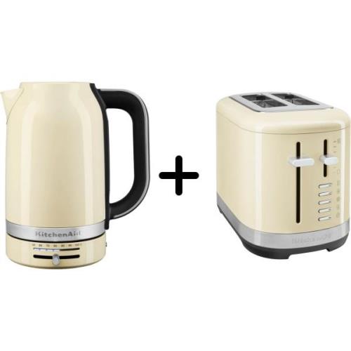 KitchenAid 5KMT2109 Brödrost + 5KEK1701 Vattenkokare, almond cream