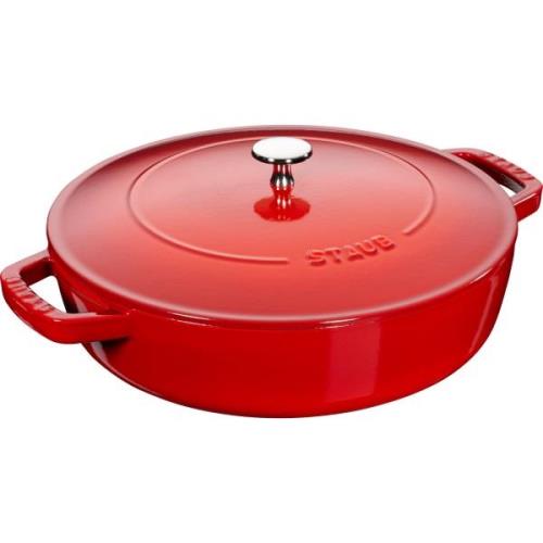 Staub Cocotte Chistera traktörgryta 24 cm 2,4 liter, röd