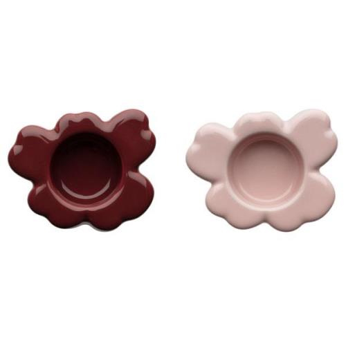 Marimekko Unikko Shape värmeljushållare 2-pack, rosy grey/reddish brow...