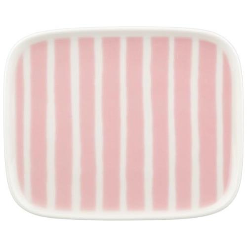 Marimekko Piccolo talrik 15x12 cm, vit/rosa