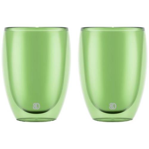 Bodum PAVINA dubbelväggat glas 35 cl 2-pack, grön