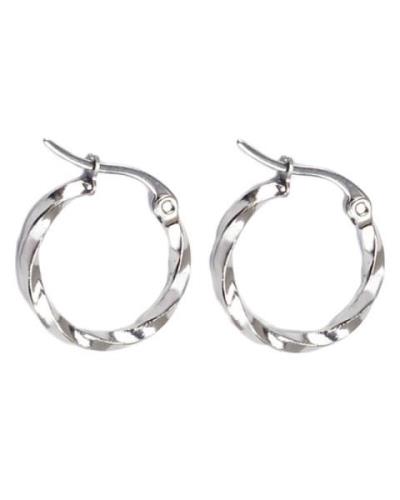 Everneed Tilla Twist Small Silver Hoop