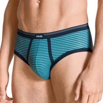 Calida Kalsonger Yellowbration Brief Turkos randig bomull Large Herr