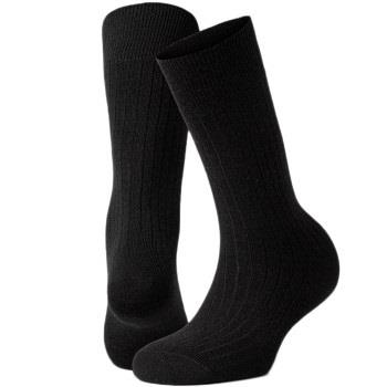 Panos Emporio Strumpor 2P Premium Mercerized Wool Rib Socks Svart One ...