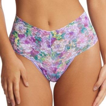 Hanky Panky Trosor Signature Lace Print Retro Thong Lila nylon One Siz...