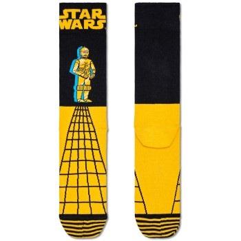 Happy Sock Star Wars C-3PO Sock Strumpor Svart/Gul bomull Strl 41/46