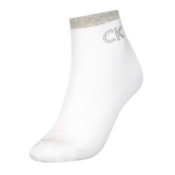 Calvin Klein Strumpor Women Big Crystal Logo Short Sock Vit One Size D...