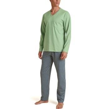 Calida Relax Imprint 3 Pyjamas Grön Mönstrad bomull Medium Herr