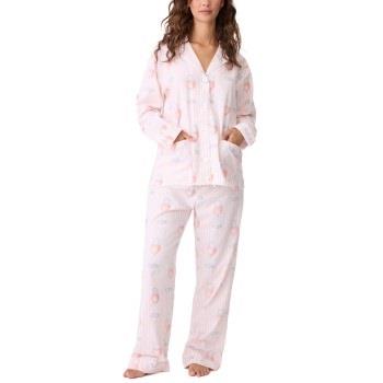 PJ Salvage Long Sleeve Flannel Pyjama Ljusrosa bomull Small Dam