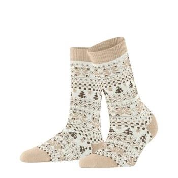 Falke Strumpor Country Calling Women Wool Sock Brun mönstrad Strl 39/4...