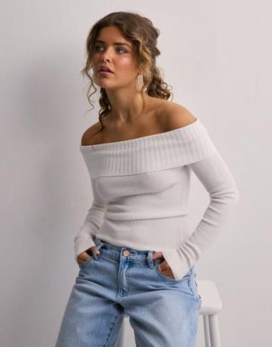 Only - Vit - Onlbertha Ls Off Shoulder Knt