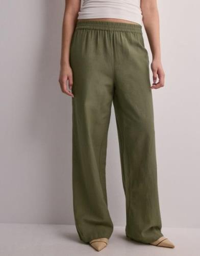 Pieces - Grön - Pcmilano Hw Wide Pant