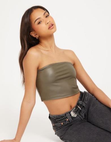 Noisy May - Grön - Nmhunter Bandeau Cropped Top