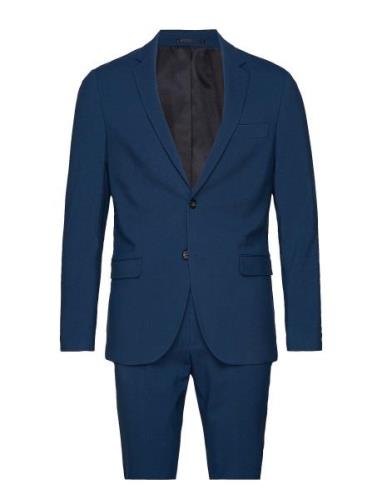 Plain Mens Suit Kostym Navy Lindbergh