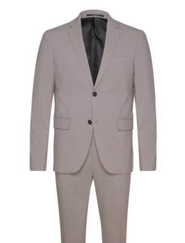 Plain Mens Suit - Normal Lenght Kostym Beige Lindbergh