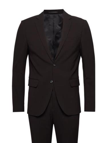 Plain Mens Suit - Normal Lenght Kostym Black Lindbergh