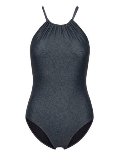 Halter Printed Swimsuit Baddräkt Badkläder Blue Filippa K