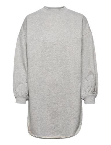 Olga Long Sweat Kort Klänning Grey A-View