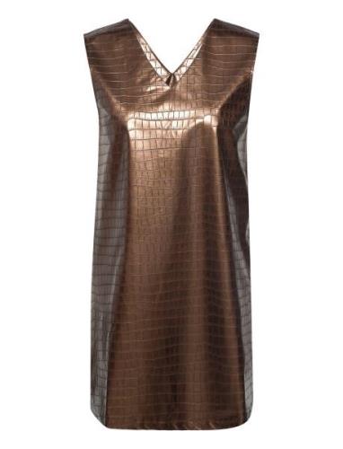 Ingeborg Snake Dress Kort Klänning Brown Noella