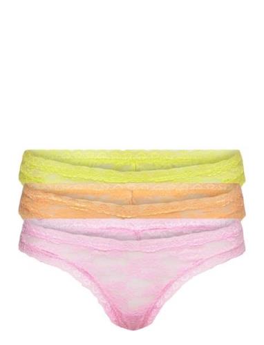 Brief Dana Thong 3 Pack Stringtrosa Underkläder Pink Lindex