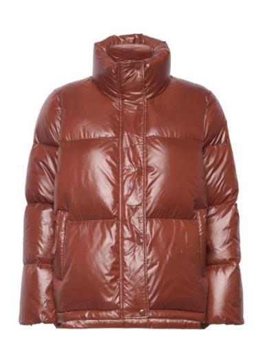 D1. Cropped Down Jacket Fodrad Jacka Brown GANT