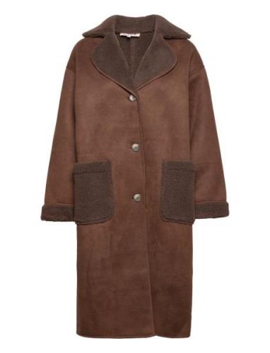 Uria Coat Outerwear Faux Fur Brown A-View