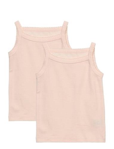 Rib Jersey 2-Pack Strap Tops Night & Underwear Underwear Tops Pink Cop...