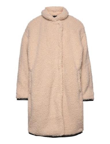 Coat Mirja Outerwear Faux Fur Beige Lindex