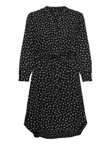 Slfdamina 7/8 Aop Dress B Noos Kort Klänning Black Selected Femme