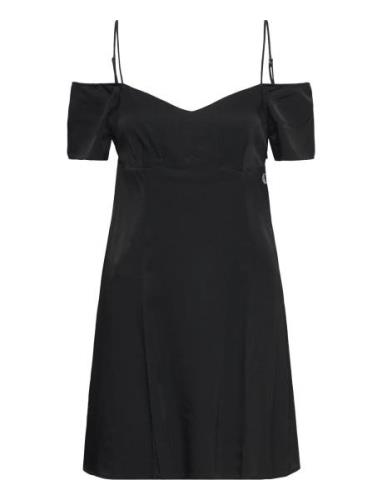 Off Shoulder Mini Dress Kort Klänning Black Calvin Klein Jeans