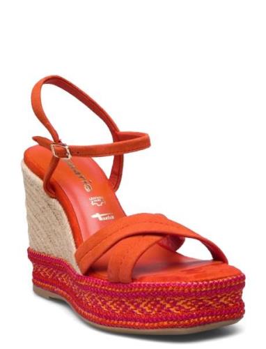 Women Sandals Sandalette Med Klack Espadrilles Red Tamaris