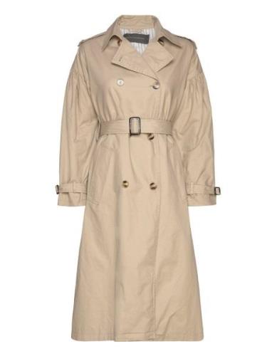 Mac Drop Trench Coat Rock Beige French Connection