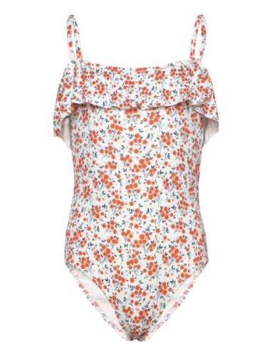 Ruffled Floral Print Swimsuit Baddräkt Badkläder Multi/patterned Mango