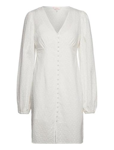 Onlfreya Emb. V-Neck Dress Wvn Cs Kort Klänning White ONLY