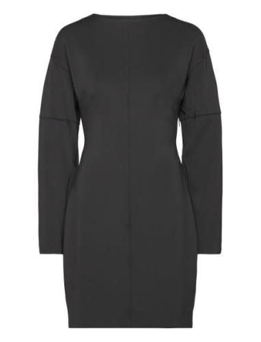 Technical Knit Ls Fitted Dress Kort Klänning Black Calvin Klein