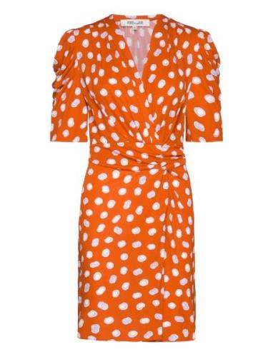 Dvf Duncan Dress Kort Klänning Orange Diane Von Furstenberg