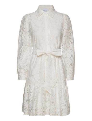 Pixi Shirt Dress Lace Kort Klänning White Noella