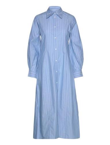 Reg Stripe Maxi Shirt Dress Maxiklänning Festklänning Blue GANT