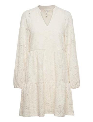 Objfeodora Gia L/S Dress Noos Kort Klänning White Object