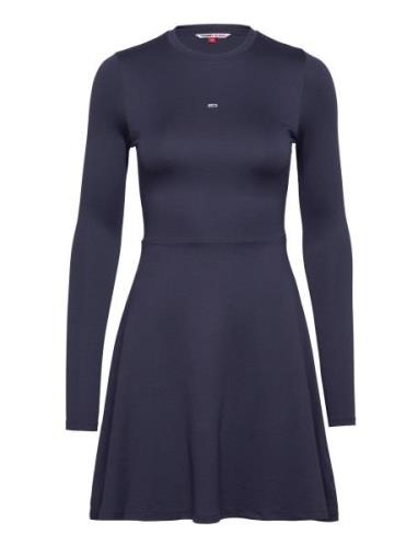 Tjw Ls Fit & Flare Dress Kort Klänning Navy Tommy Jeans